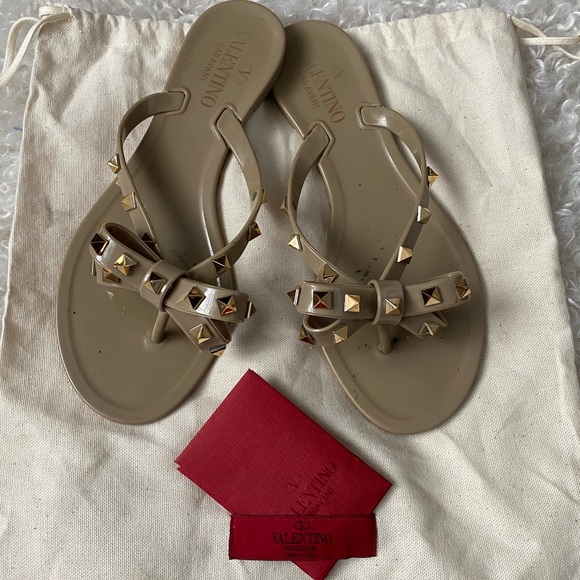 Valentino Shoes - Valentino rock stud flip flops 37 or 7